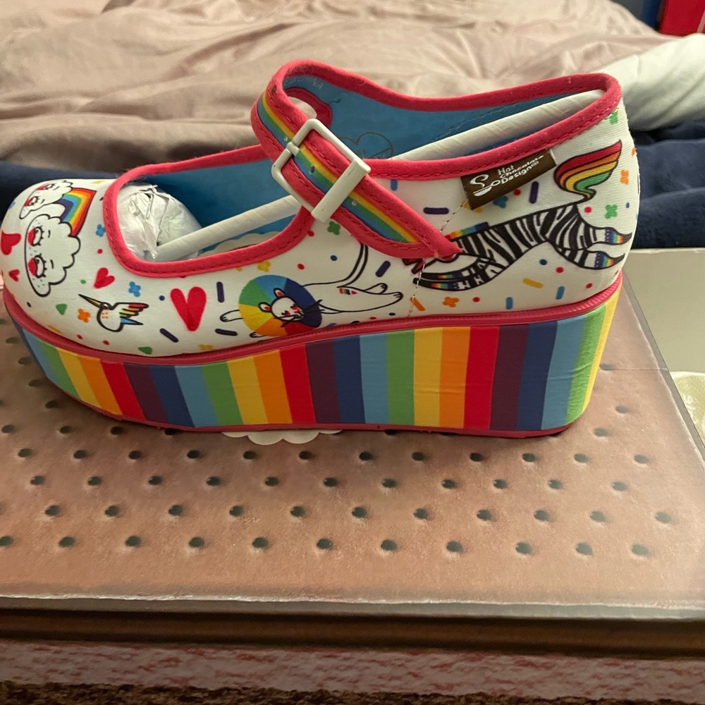 Hot chocolate rainbow platform shoes size 36